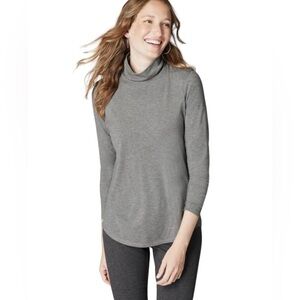 J. Jill Luxe Supima Shirttail Everyday Turtleneck Tunic Shirt Top Grey Size 1X
